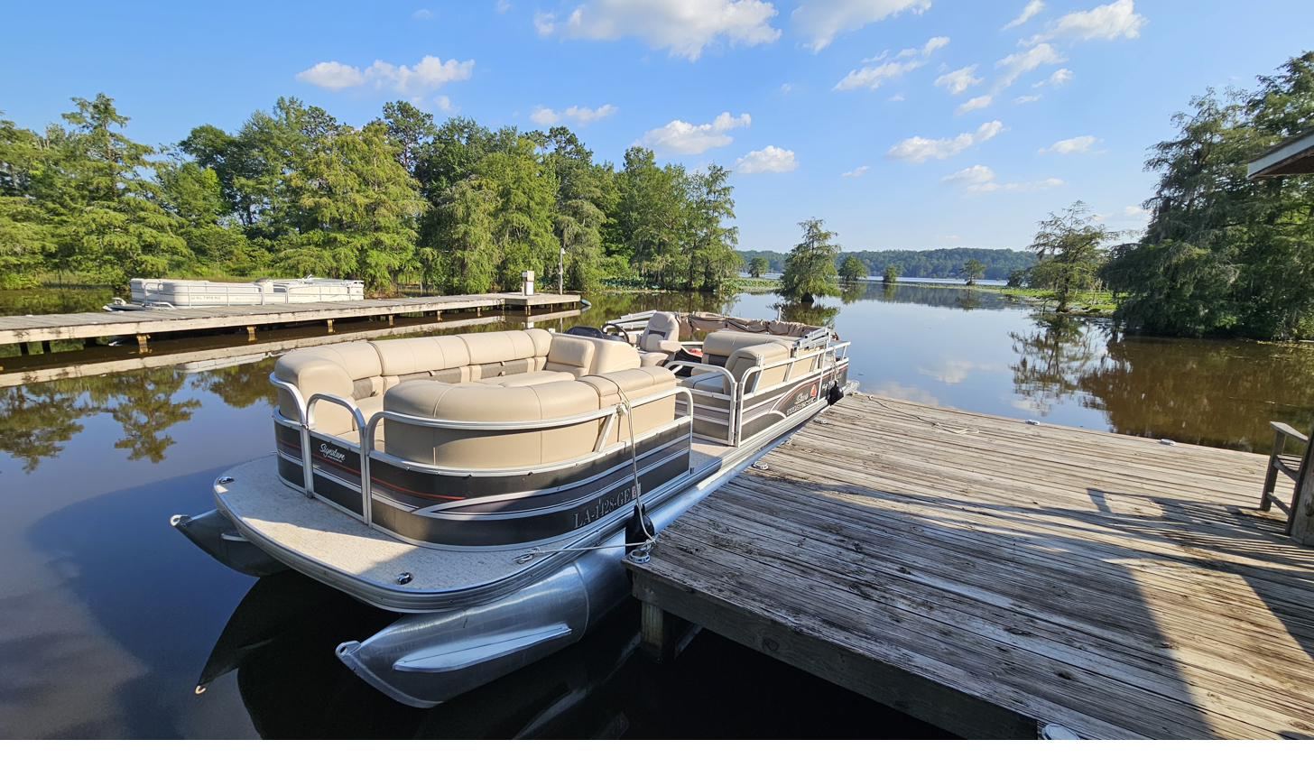 Boat dock on Gantt Lake at Cypress Landing