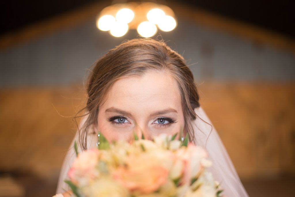 A bride inside The Barn at Cypress Landing